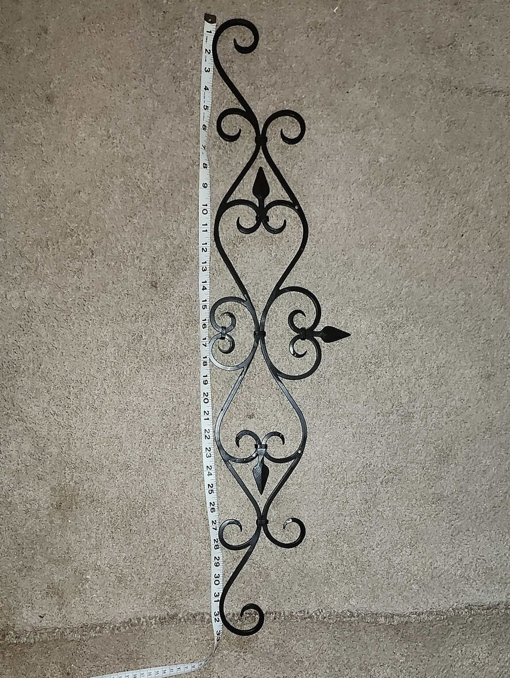 Decorative Black Iron Wall Scroll - Elegant Iron Wall Decor